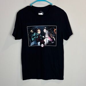 Demon Slayer Black Graphic T-Shirt with Anime Design NWT Sz small